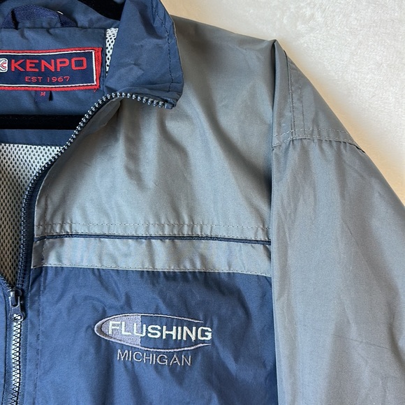Kenpo Men’s Windbreaker Full Zip color Block Blue Gray Size Medium - Picture 5 of 12